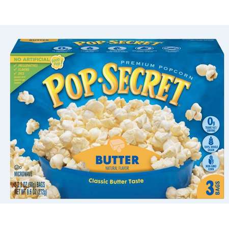 POP SECRET Butter Popcorn 9.6 oz., PK6 112463